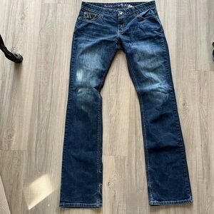 Stylish Dark Blue Straight Leg Jeans
